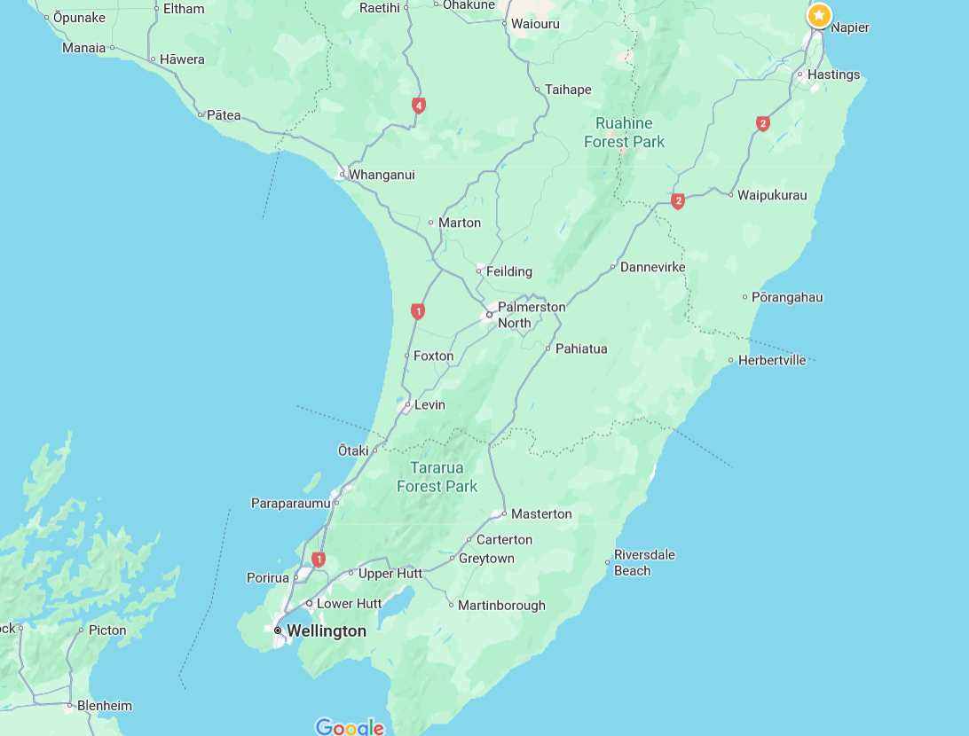 Lower North Island Map